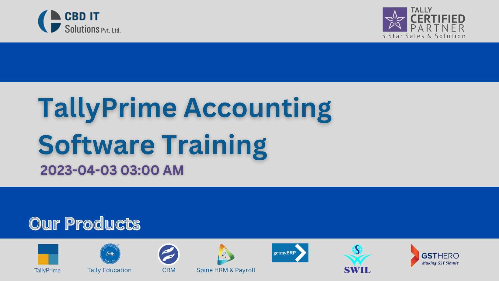 TallyPrime Customized Accounting Software Training MJP