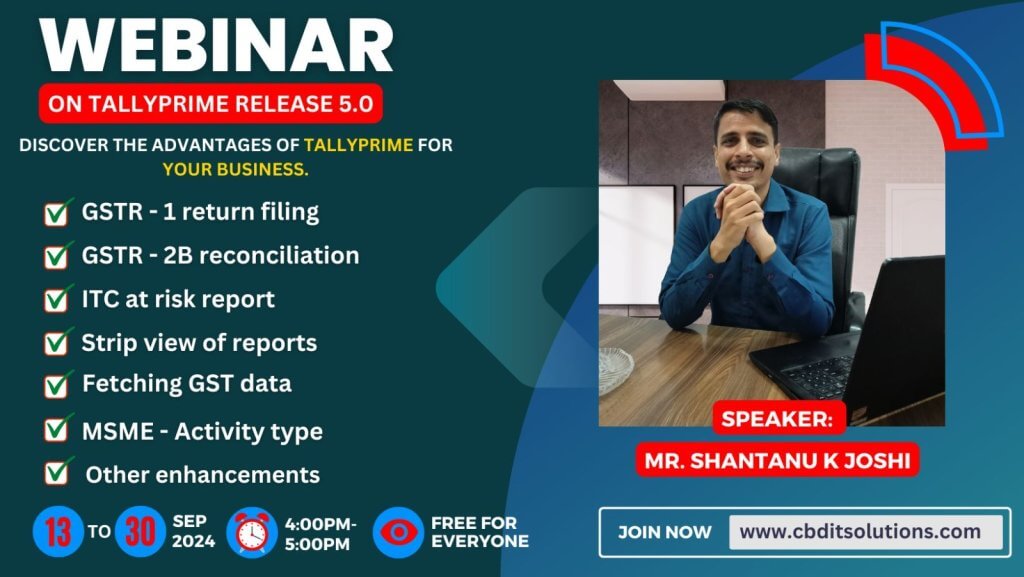 TallyPrime Release 5.0 Coming Soon | 13 Sept to 30 Sept 2024 | 4:00 PM