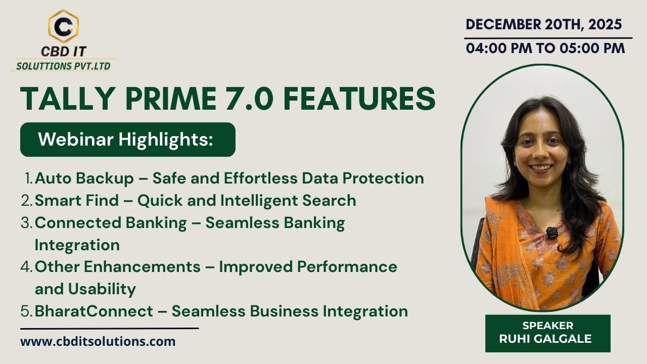 Webinar on the Latest Release of TallyPrime 7.0
