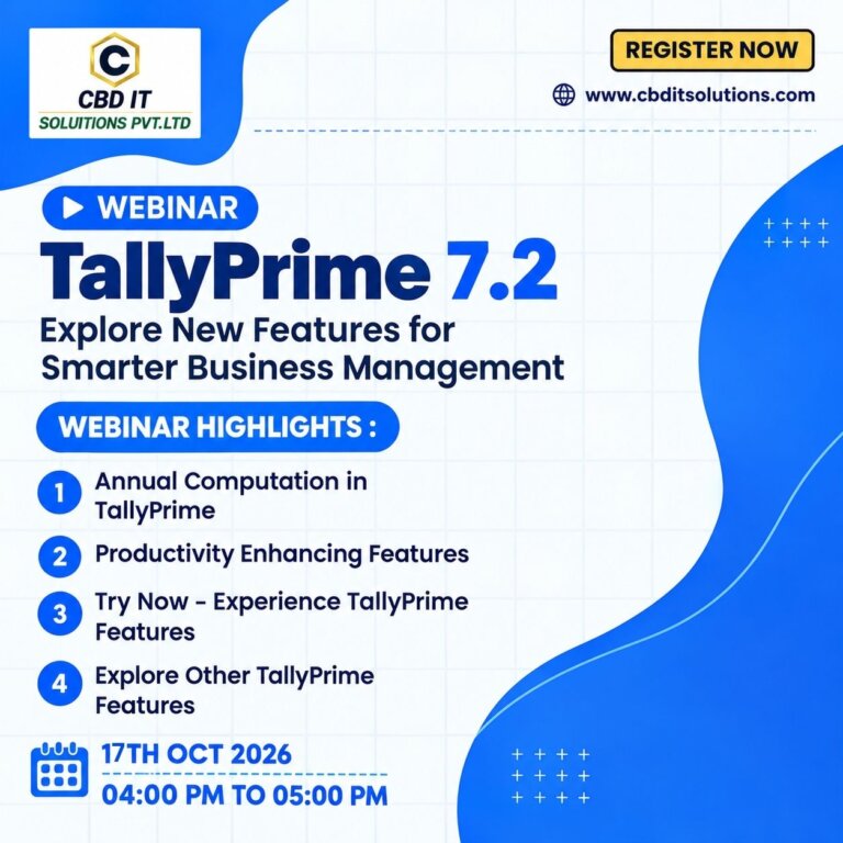 What’s New in TallyPrime 7.2 ? Join Our Webinar!