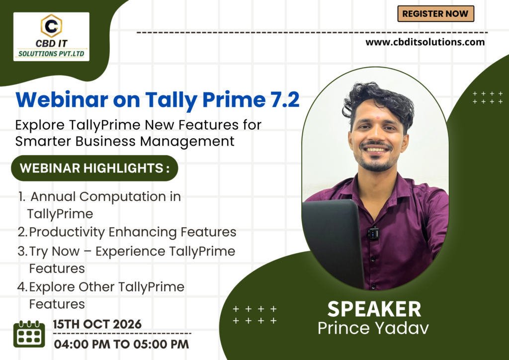 Webinar on Tally Prime 7.2 